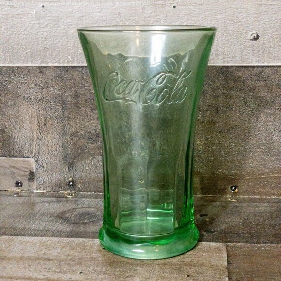VINTAGE LIBBEY COCA COLA GLEEN FLARED DRINKING GLASS 16 OZ 6.3IN RETRO DINER - Picture 2 of 4